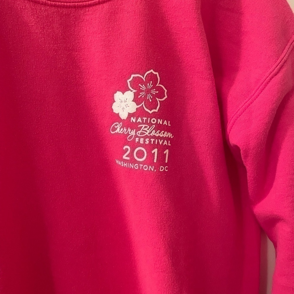 National Cherry Blossom 2011 Hot Pink Sweatshirt Small - Picture 3 of 6